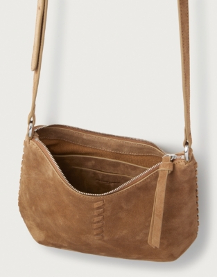 Whipstitch Suede Cross Body Bag