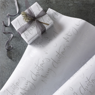 Grey and white christmas shop wrapping paper