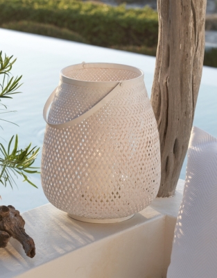 White Bamboo Lantern – Large