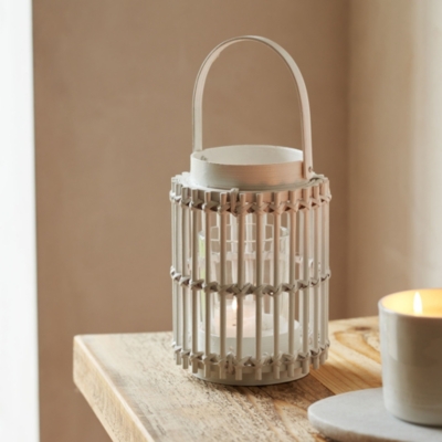 White Bamboo Lantern – Small