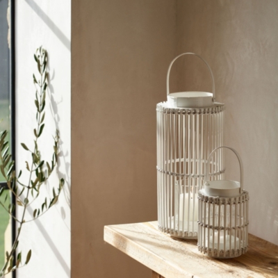 White Bamboo Lantern – Small