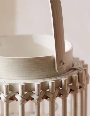 White Bamboo Lantern – Small