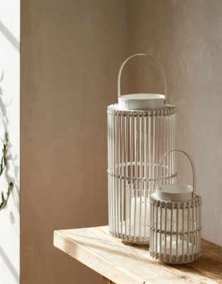 White Bamboo Lantern – Small