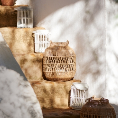 White Bamboo Lantern – Small