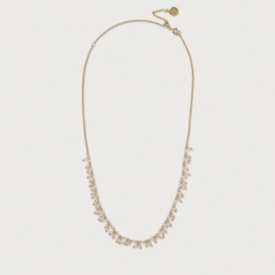 White Chalcedony Fine Beaded Necklace