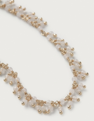 White Chalcedony Fine Beaded Necklace