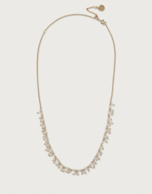 White Chalcedony Fine Beaded Necklace