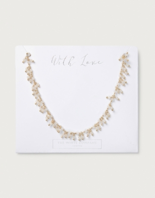 White Chalcedony Fine Beaded Necklace