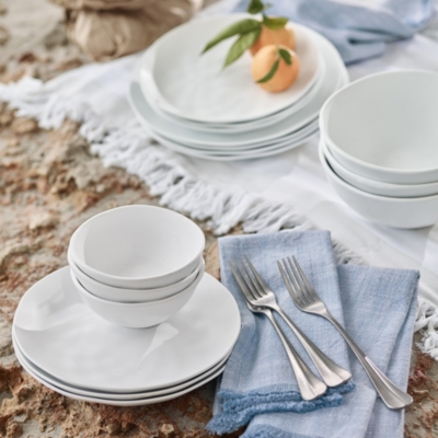 White Melamine Picnic Dinner Plate Tableware The White Company UK