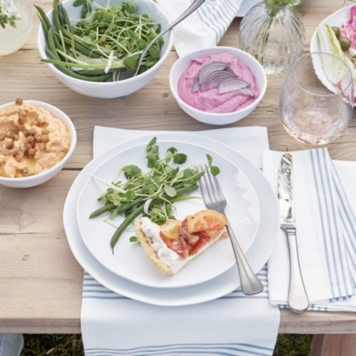 White Melamine Picnic Dinner Plate Outdoor Living The White Company US
