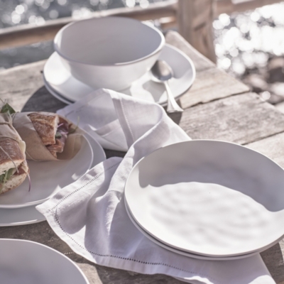 White Melamine Picnic Dinner Plate Outdoor Living The White Company US