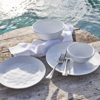 White Melamine Picnic Dinner Plate Outdoor Living The White Company US