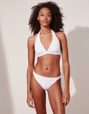 bifald Slud fyrværkeri White Pom-Pom Bikini Top | Swimwear | The White Company US