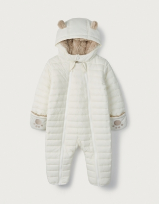 white company baby snowsuit