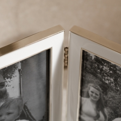 White Resin Double Hinged Photo Frame – 5x7”