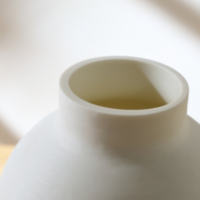 White Round Glass Vase