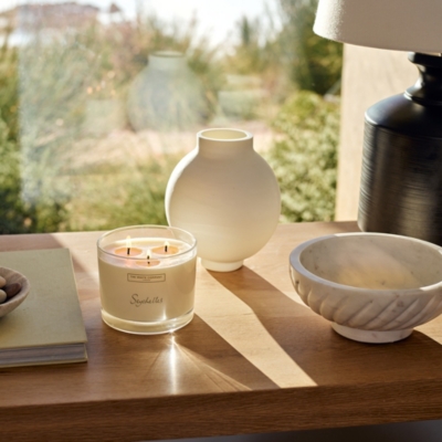 White Round Glass Vase