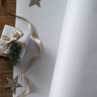 White Textured Wrapping Paper – 10m