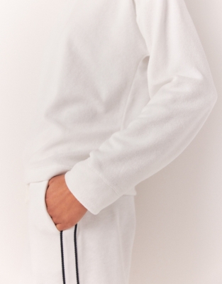 White Toweling Sweatshirt