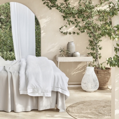 White Washed Rattan Butler’s Tray Coffee & Side Tables The White