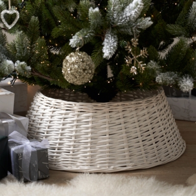 White Wicker Tree Skirt | Christmas Tree Decorations | The White Company UK