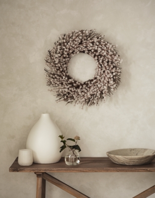 White Willow Pre-Lit Wreath – 50cm