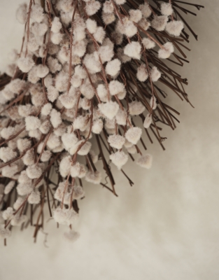 White Willow Pre-Lit Wreath – 50cm