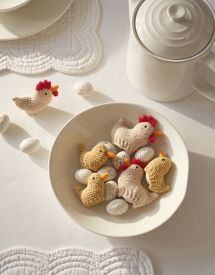 White and Yellow Table Chick Cosies – Set of 6