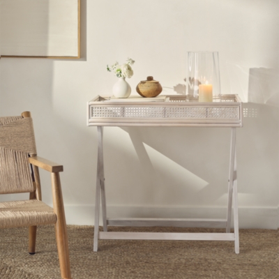 Whitewashed Bamboo Butlers Tray