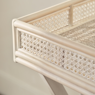 Whitewashed Bamboo Butlers Tray