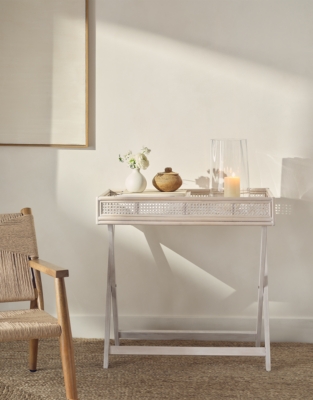 Whitewashed Bamboo Butlers Tray
