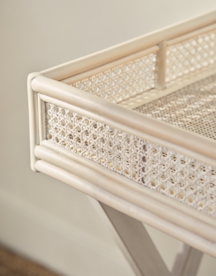 Whitewashed Bamboo Butlers Tray