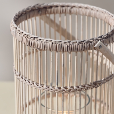 Whitewashed Bamboo Lantern