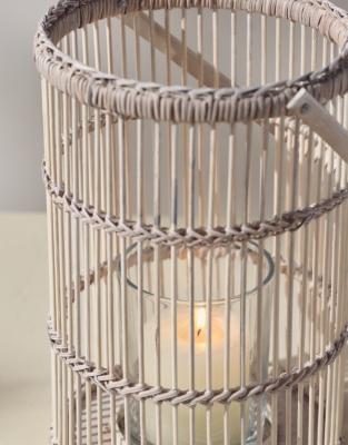 Whitewashed Bamboo Lantern