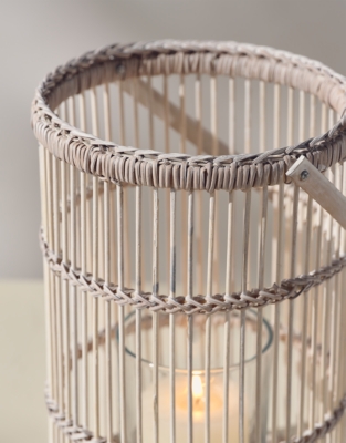 Whitewashed Bamboo Lantern