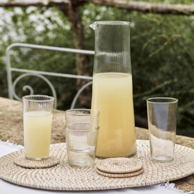 Whitewashed Oval Rattan Placemat