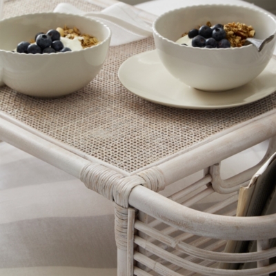 Whitewashed Rattan Breakfast Tray