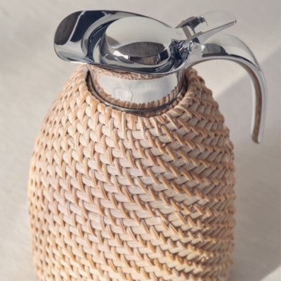 Whitewashed Rattan Jug