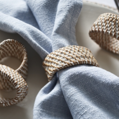 White company sale napkin rings