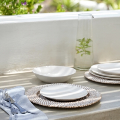 Whitewashed Rattan Round Charger Plate | Decorative Accessories | The White  Company UK