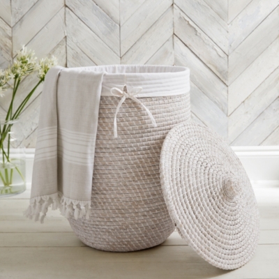 Whitewashed Seagrass Storage Basket | Laundry & Storage | The
