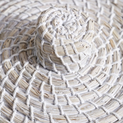 Whitewashed Seagrass Storage Basket