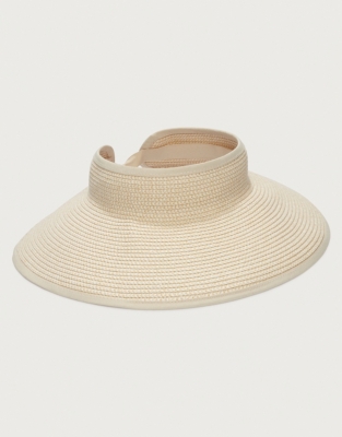 Wide-Brim Straw Visor | Accessories Sale | The White Company UK