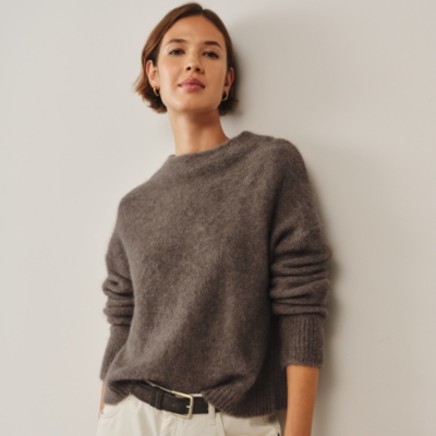 Wide Funnel Neck Jumper with Alpaca