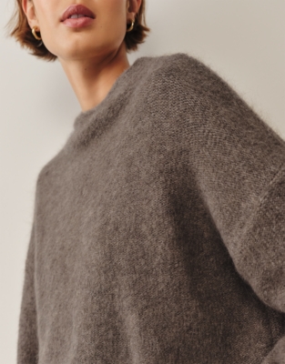Wide Funnel Neck Jumper with Alpaca