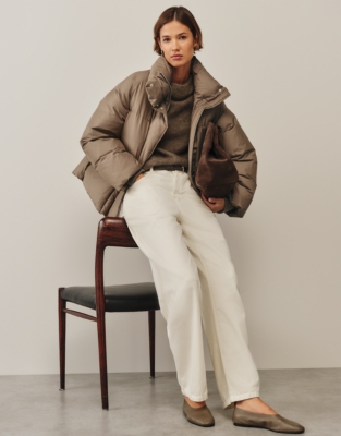 Wide Funnel Neck Jumper with Alpaca