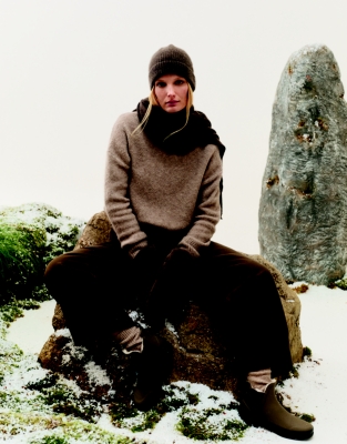 Wide Funnel-Neck Jumper with Alpaca