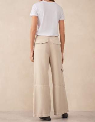 Wide Leg Belted Trousers