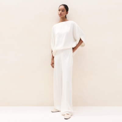 Wide-Leg Bias-Cut Trousers
