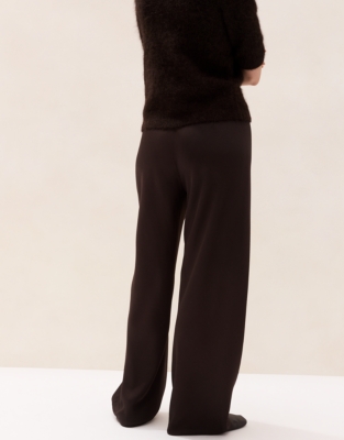 Wide-Leg Bias-Cut Trousers
